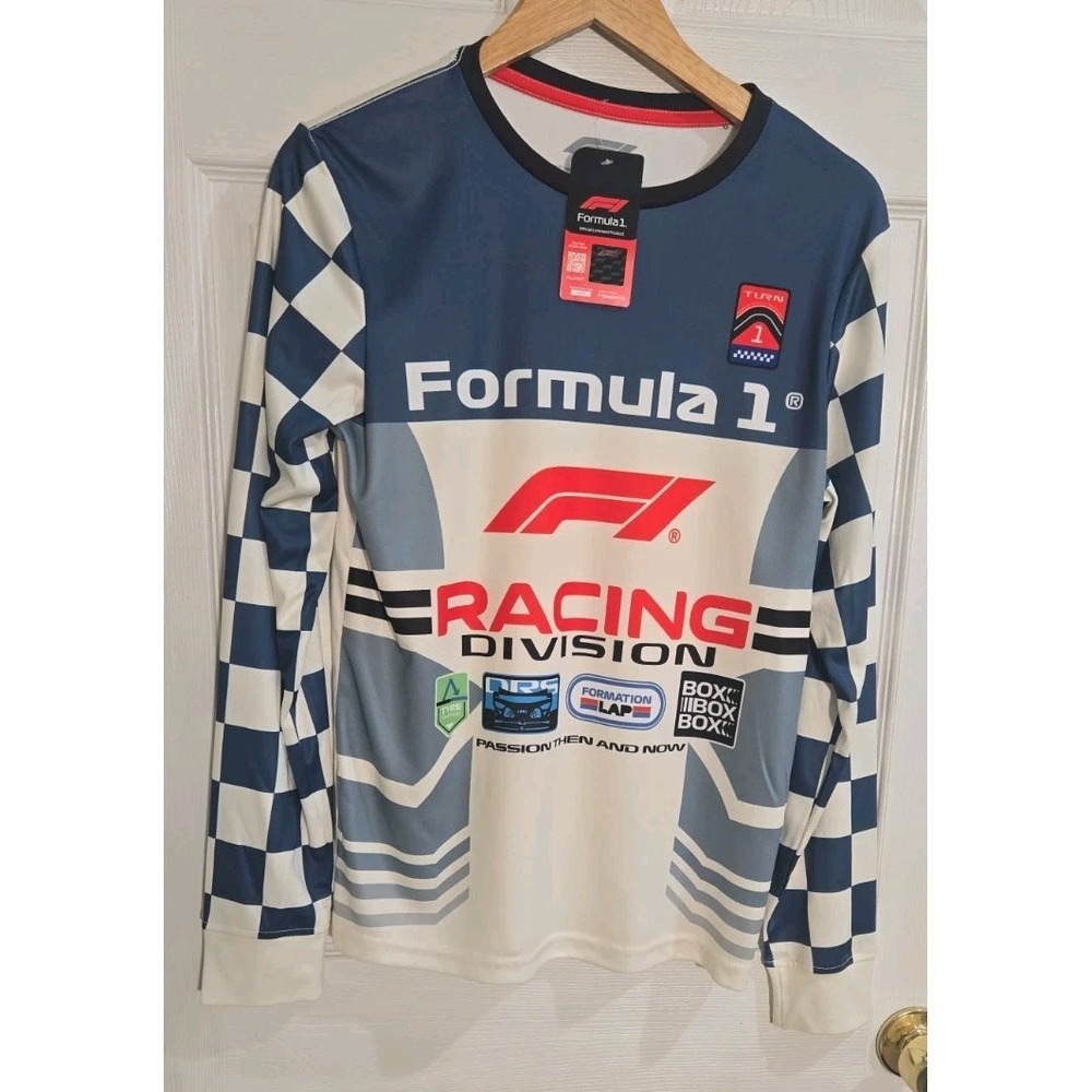 Formula 1 Boys Shirt XL F1 Racing Division Graphic Tee Long Sleeve Hybrid NEW